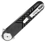 Dreamtech Button Lock CF D4052CF - Satin 14C28N Dagger Blade, Extended Tang, Black G10 and Carbon Fiber Handle by Dreamtech