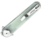 Dreamtech Button Lock Jade G10 D4052GJ - Satin Finish 14C28N Dagger Blade Jade G10 Handle Extended Tang Pocket Clip by Dreamtech