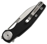 Dreamtech Button Lock G10 Black Knife - D2 Tool Steel Wharncliffe Blade With Extended Tang And Pocket Clip by Dreamtech
