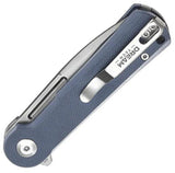 Dreamtech Button Lock G10 Blue D4134GBL - Blue G10 Handle With D2 Drop Point Blade And Pocket Clip by Dreamtech