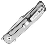 Dreamtech Framelock CF Ti D4368C - Bead Blast VG-10 Stainless Drop Point Blade With Twill Carbon Fiber Inlay by Dreamtech
