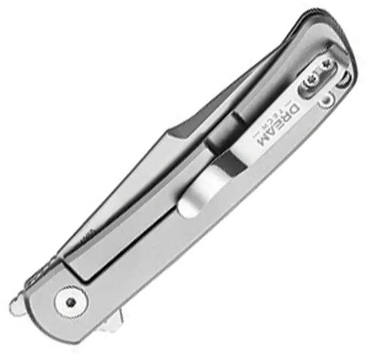 Dreamtech Framelock CF Ti D4368C - Bead Blast VG-10 Stainless Drop Point Blade With Twill Carbon Fiber Inlay by Dreamtech