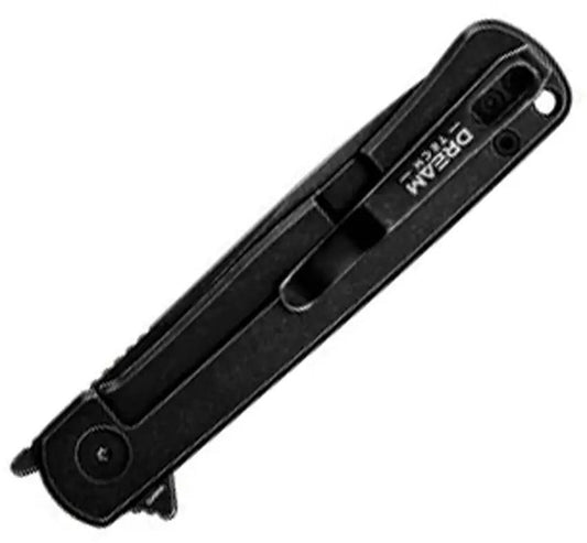 Dreamtech Framelock Ti Black D4369B - Durable D2 Tool Steel Drop Point Blade With Textured Titanium Handle by Dreamtech