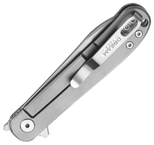 Dreamtech Framelock Ti Gray D4370G - Durable VG-10 Stainless Blade With Gray Textured Titanium Handle by Dreamtech
