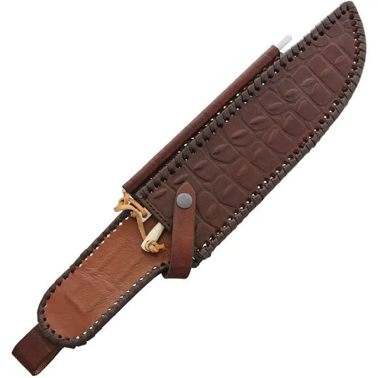 Down Under Bowie DUK-CD - 16 Inch Satin 440C Blade With Brass Guard, Ebony Leather Handle by Down Under