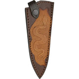 Down Under Death Adder DUK-DA - Full Tang 6 Inch 440C Dagger Blade With Brown Ebony Wood Handle And Leather Sheath by Down Under