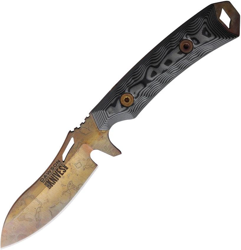 Dawson Knives Harvester Fixed Blade Gray/Blk 791163715831 by Dawson Knives