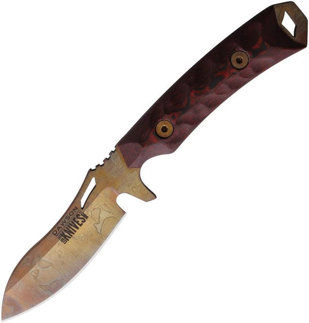 Dawson Knives Harvester Fixed Blade Blk/Red 791163715909 by Dawson Knives