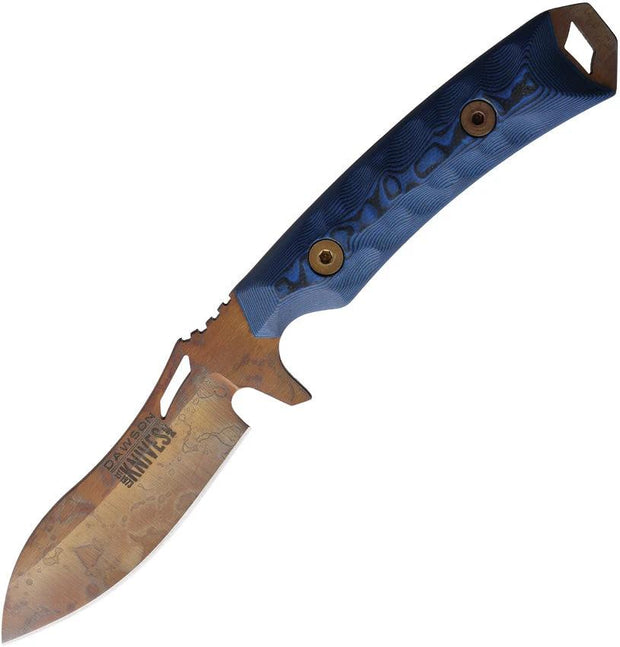 Dawson Knives Harvester Fixed Blade Blk/Blu 742761384004 by Dawson Knives
