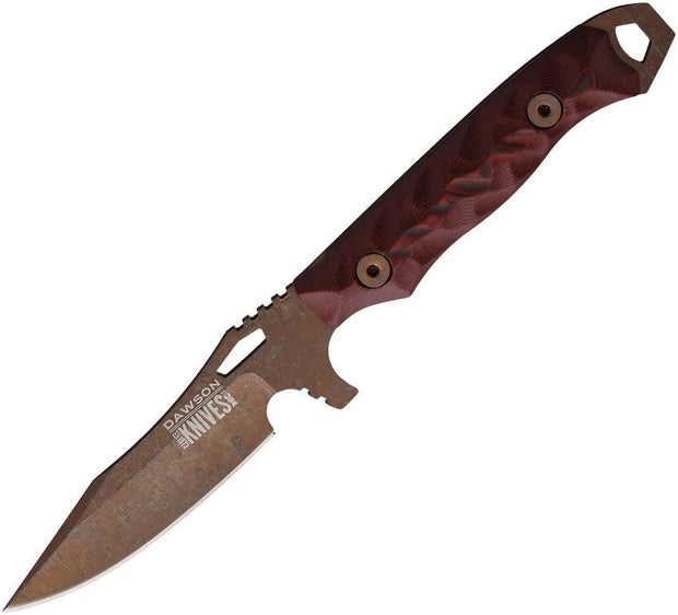 Dawson Knives Smuggler Fixed Blade Blk/Red 791163716753 by Dawson Knives