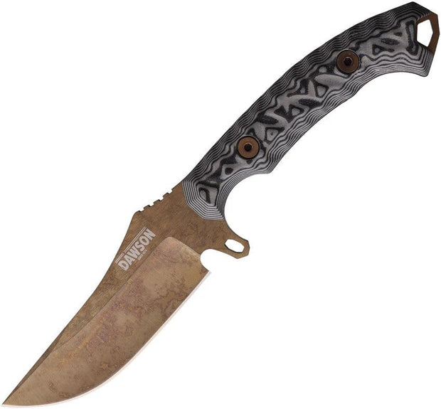 Dawson Knives Woodsman Fixed Blade Blk/Gry 765464441164 by Dawson Knives