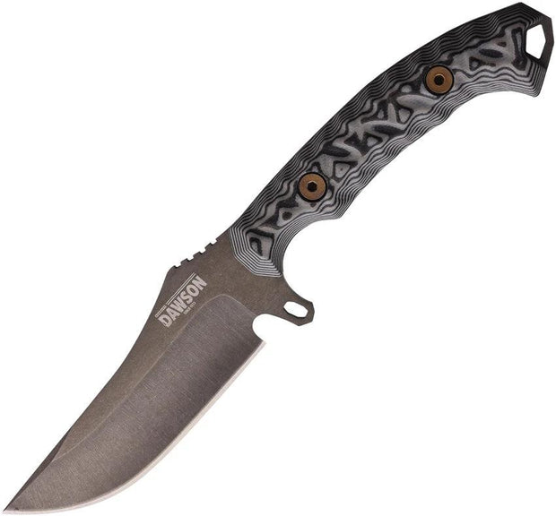 Dawson Knives Woodsman Fixed Blade Blk/Gry 765464441201 by Dawson Knives