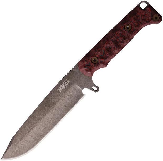 Dawson Knives Valor Fixed Blade Black/Red 765454441386 by Dawson Knives