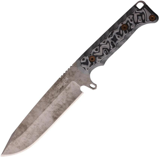 Dawson Knives Valor Fixed Blade Black/Gray 765454441522 by Dawson Knives