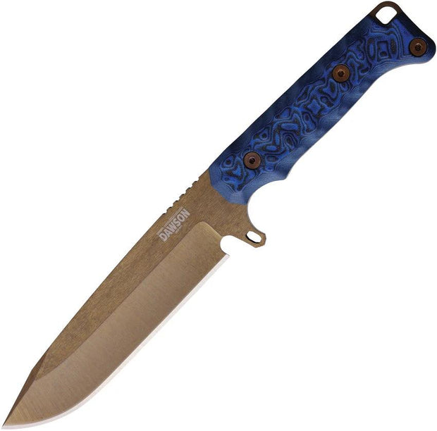 Dawson Knives Valor Fixed Blade Black/blue 765454441614 by Dawson Knives
