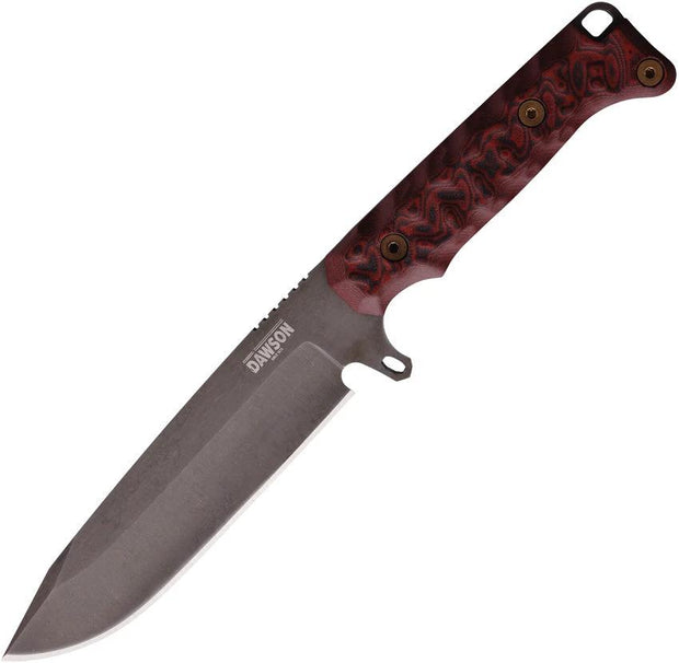 Dawson Knives Valor Fixed Blade Black/Red 765454441621 by Dawson Knives
