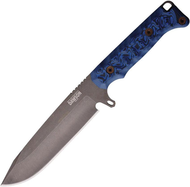 Dawson Knives Valor Fixed Blade Black/Blue 765454441652 by Dawson Knives