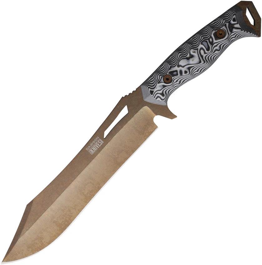 Dawson Knives Dominion Fixed Blade Blk/Wht 742259947742 by Dawson Knives