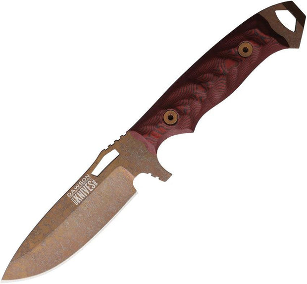 Dawson Knives Nomad Fixed Blade Blk/Red 701220948942 by Dawson Knives