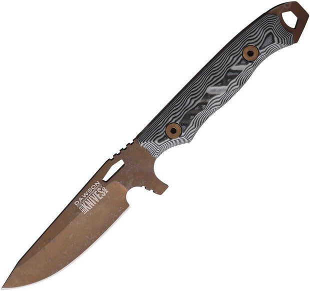 Dawson Knives Outcast Fixed Blade Blk/Wht 701220948980 by Dawson Knives