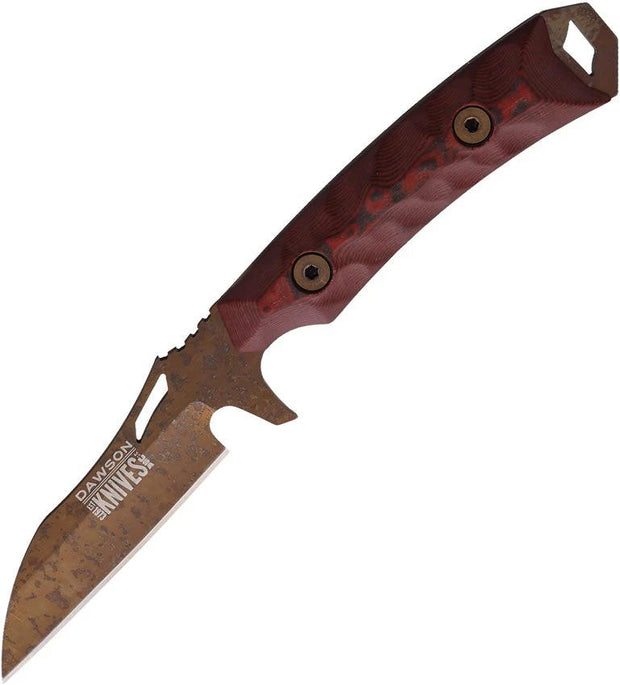 Dawson Knives Revelation Fixed Blade Blk/Red 701220949161 by Dawson Knives