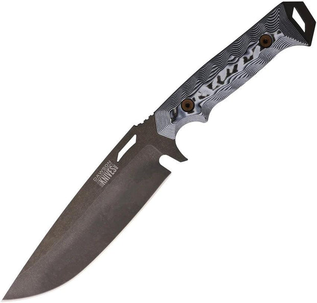 Dawson Knives Summit Fixed Blade Blk/Wht 766162860004 by Dawson Knives