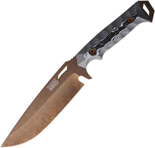 Dawson Knives Summit Fixed Blade Wht/Blk 766162860059 by Dawson Knives