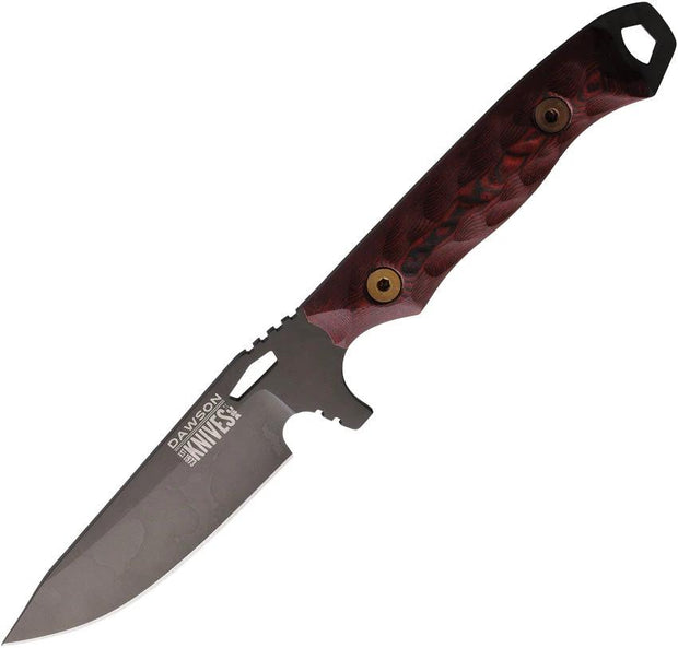 Dawson Knives Outcast Fixed Blade Blk/Red 742761383663 by Dawson Knives