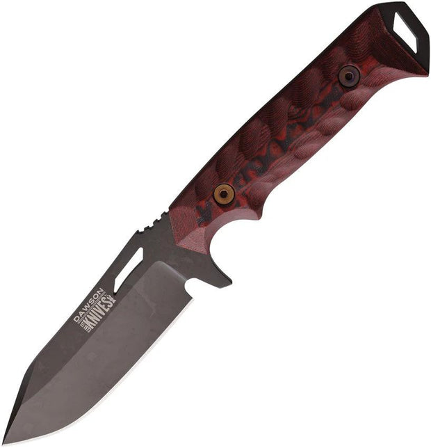 Dawson Knives Shepherd Fixed Blade Blk/Red 742761383779 by Dawson Knives
