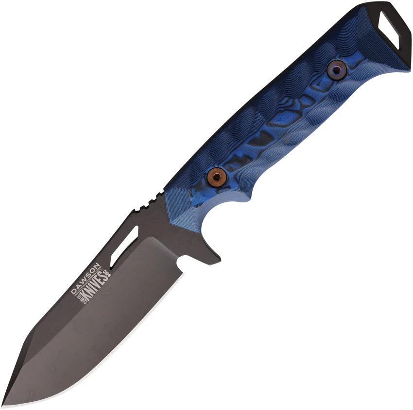 Dawson Knives Shepherd Fixed Blade Blk/Blu 742761383793 by Dawson Knives