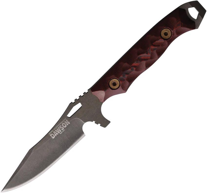 Dawson Knives Smuggler Fixed Blade Blk/Red 742761383823 by Dawson Knives