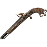 Denix Scottish Flintlock Pistol - Heavily Detailed Metal Replica With Belt Hook And Simulated Firing Mechanism by Denix