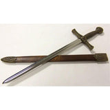 Denix Sword Letter Opener 22-3030F - Unsharpened Mirror Finish Blade With Brass Handle And Wood Scabbard by Denix
