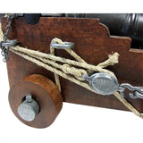 Denix British Naval Cannon 22-407 - 11 Inch Replica With 2 Lb Weight Black Metal Barrel And Wooden Base On Wheels by Denix