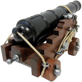 Denix British Naval Cannon 22-407 - 11 Inch Replica With 2 Lb Weight Black Metal Barrel And Wooden Base On Wheels by Denix