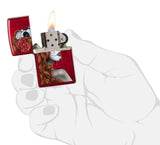 Zippo Day of the Dead Girl Lighter – Candy Apple Red by Zippo