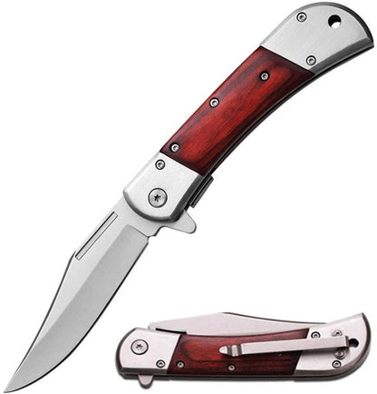 ElitEdge A/O Linerlock Silver/Wood 10-009SW by ElitEdge