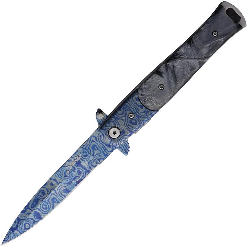 ElitEdge Damascus Etched Linerlock A/O 10-428CDMBP by ElitEdge