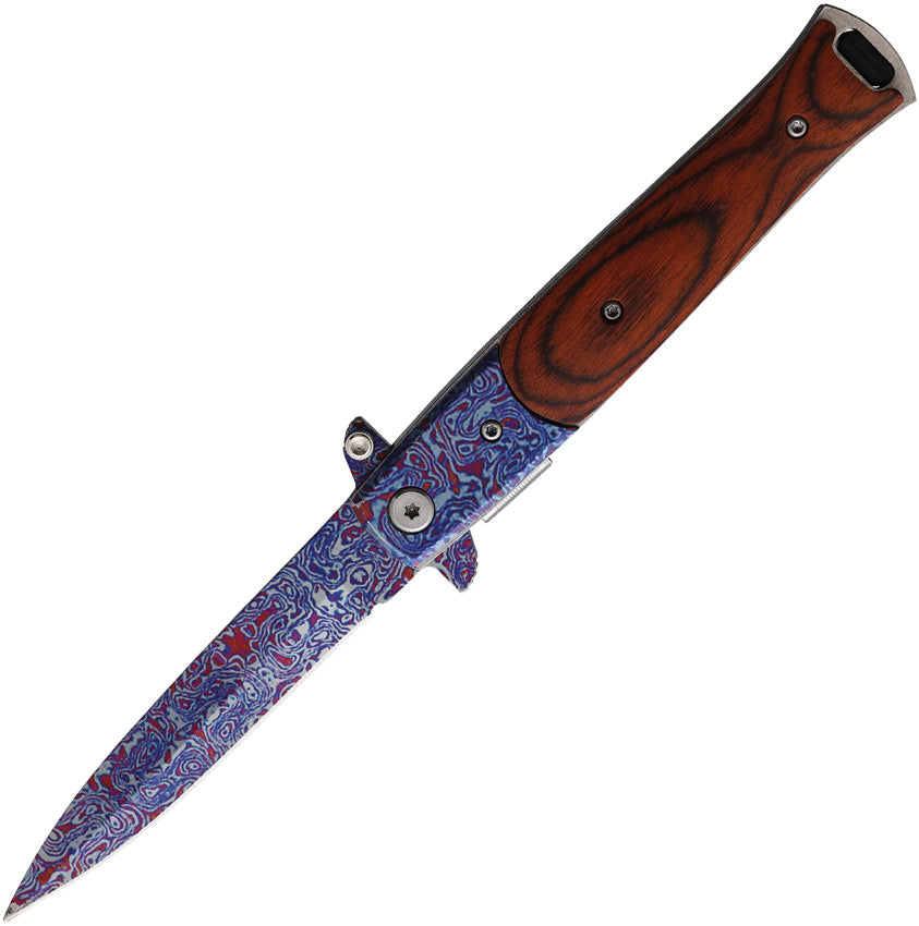 ElitEdge Damascus Etched Linerlock A/O 10-428CDMWD