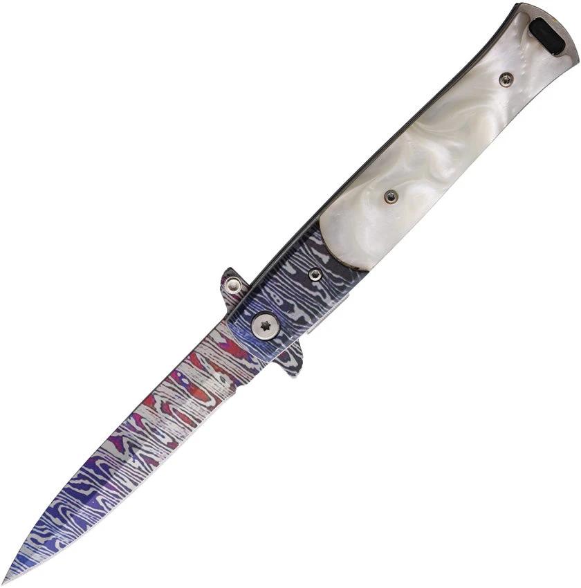 ElitEdge Damascus Etched Linerlock A/O 10-428CDMWP by ElitEdge