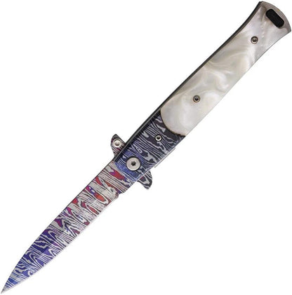 ElitEdge Damascus Etched Linerlock A/O 10-428CDMWP by ElitEdge