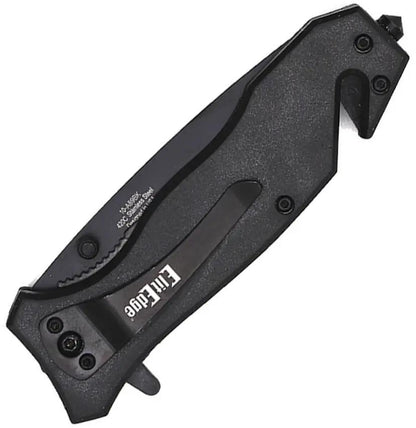 ElitEdge Rescue Linerlock 10-870BK - Assisted Opening Knife With Belt Cutter And Glass Breaker by ElitEdge