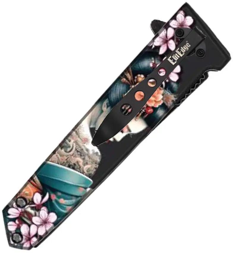 ElitEdge Linerlock Flower Maiko Knife - Assisted Opening With Maiko Flower Artwork by ElitEdge