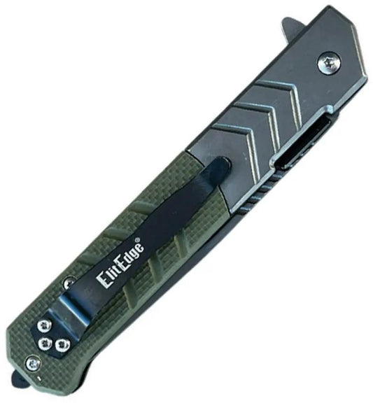 ElitEdge Linerlock AO G10 Green - Assisted Opening with Textured Green G10 Handle by ElitEdge