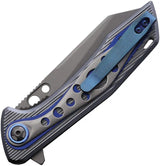 ElitEdge Linerlock Knife - Assisted Opening With Wharncliffe 3 Inch Blade And Blue Aluminum Handle by ElitEdge