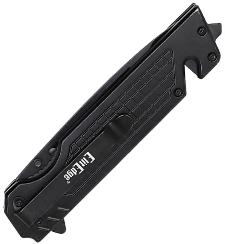 ElitEdge Linerlock Assisted Opening Knife - Drop Point Blade, Black Finish, Faux Mother Of Pearl Inlay, 3Cr13 Stainless by ElitEdge