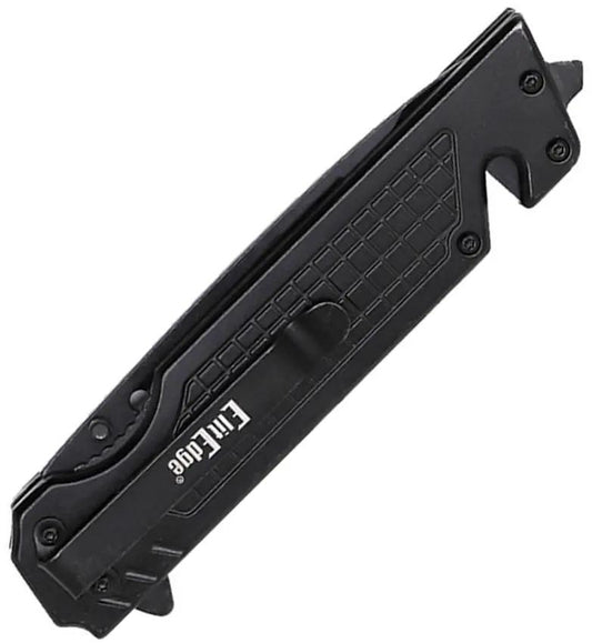 ElitEdge Linerlock Assisted Opening Knife - Drop Point Blade, Black Finish, Faux Mother Of Pearl Inlay, 3Cr13 Stainless by ElitEdge