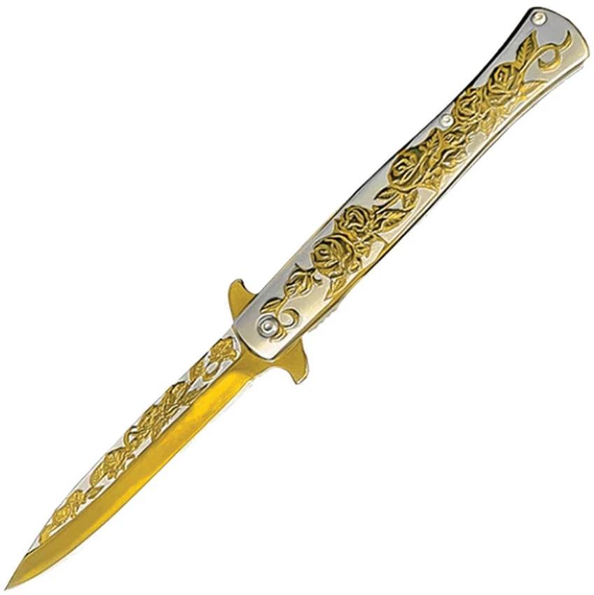 ElitEdge Stiletto Linerlock A/O Gold 10-A119GD by ElitEdge