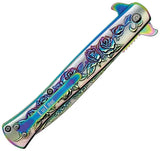 ElitEdge Stiletto Linerlock Assisted Opening Spectru 10-A119RB - Two Tone Stainless Blade With Extended Tang Clip by ElitEdge
