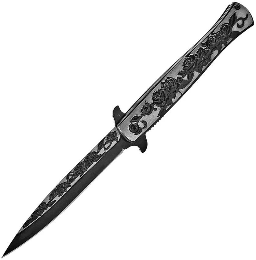 ElitEdge Stiletto Linerlock A/O Black 10-A119SB by ElitEdge
